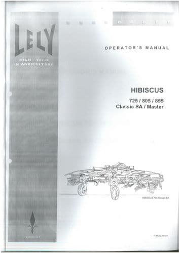 Lely Hibiscus 725/805/855 Classic SA/Master Operators Manual