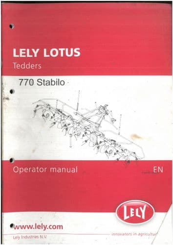 Lely Lotus Stabilo 770 Operators Manual - ORIGINAL