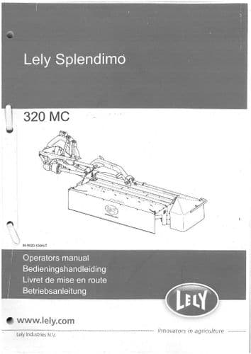 Lely Mower Splendimo 320 MC Operators Manual - 320MC