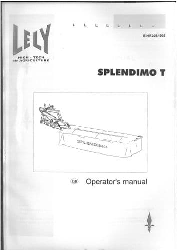 Lely Mower Splendimo T Operators Manual