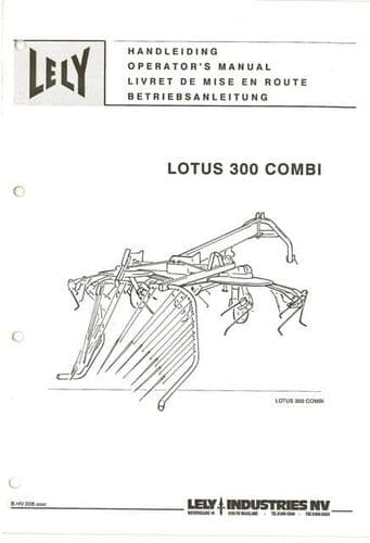 Lely Tedder Lotus 300 Combi Operators Manual