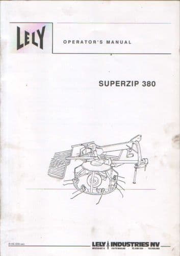 Lely Tedder Superzip 380 Operators Manual