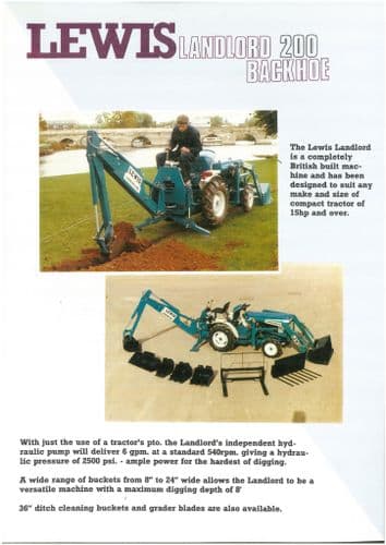 Lewis Landlord 200 Backhoe Brochure