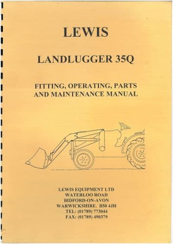Lewis Landlugger 35Q Operators Manual with Parts List