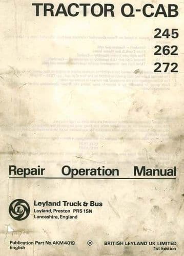 Leyland Tractor 245 262 272 Q-Cab Workshop Service Manual