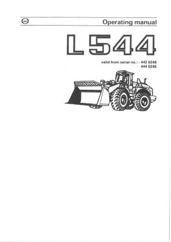 Liebherr Crawler Loader L544 Operators Manual