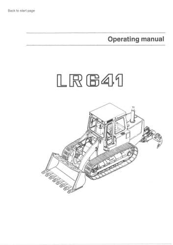 Liebherr Crawler Loader LR 641 Operators Manual