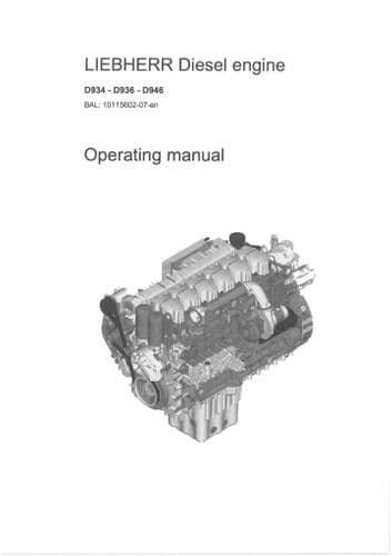 Liebherr Diesel Engine D934 D936 D946 Operators Manual