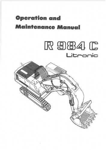 Liebherr Hydraulic Excavators R984 C Litronic Operators Manual