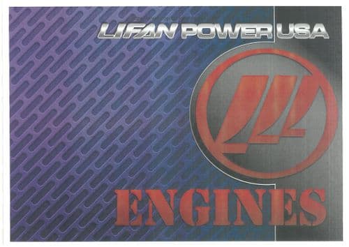 Lifan Power USA Engine 152F-3 79.4CC 2.5HP Operators Manual