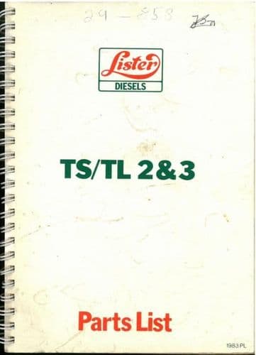 Lister Diesel Engine TL2 TL3 TS2 TS3 Parts Manual