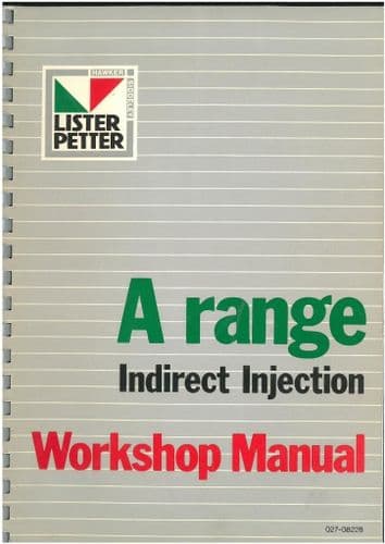 Lister Engine (Air Cooled) AA1, AB1, AC1, AC1Z, AC1ZS & AC2 - (Water Cooled) AB1W, AC1W & AC2W