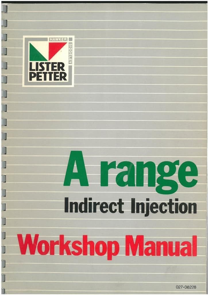 Lister Engine (Air Cooled) AA1, AB1, AC1, AC1Z, AC1ZS & AC2 - (Water Cooled) AB1W, AC1W & AC2W