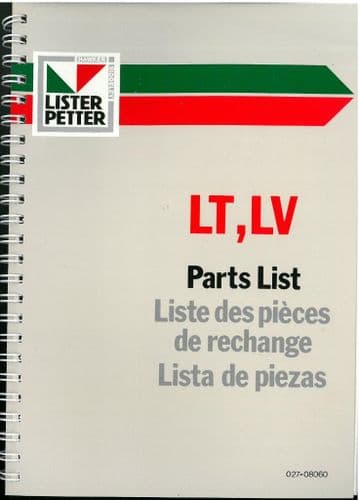 Lister Engine LT1 & LV1 Parts Manual
