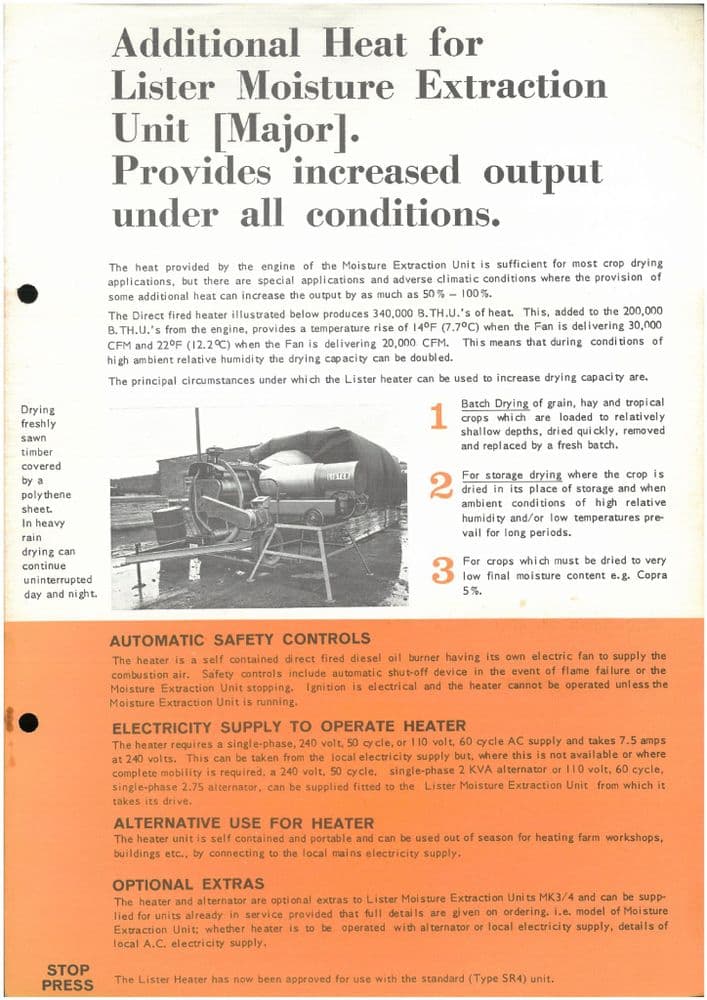 Lister Moisture Extraction - Batch Drying For Storage Drying - MK3/4 ...