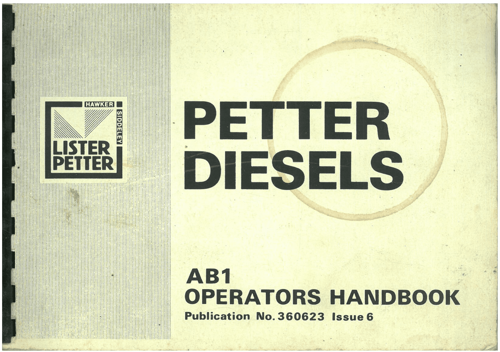 Lister Petter Engine AB1 Operators Manual