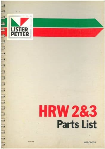 Lister Petter Engine HRW2 & HRW3 - Parts Manual