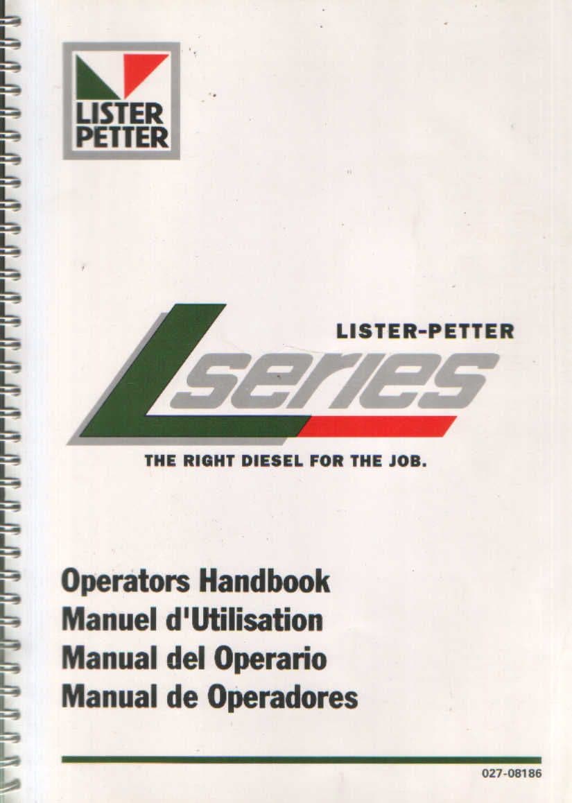Lister Petter Engine L Series Operators Manual