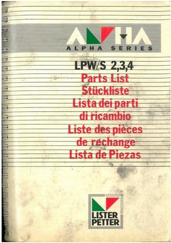 Lister Petter Engine LPW2 LPW3 LPW4 LPWS2 LWPS3 & LPWS4 Parts ORIGINAL ...