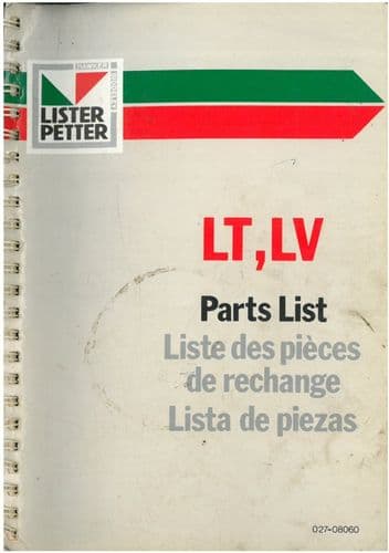 Lister Petter Engine LT & LV Parts Manual