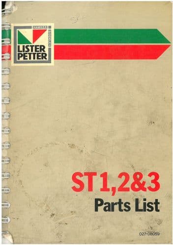 Lister Petter Engine ST1, ST2 & ST3 Parts Manual