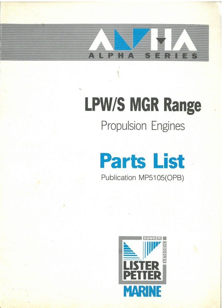 Lister Petter Marine Engine LPW/S MGR Range - LPW2 LPW3 & LPW4 Parts ...