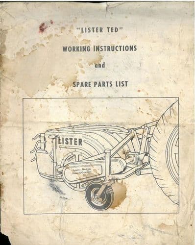 Lister Ted Tedder Haymaker Operators Manual with Parts List