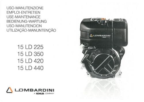 Lombardini Engine 15LD225 15LD350 15LD420 15LD440 Operators Manual
