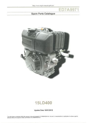 Lombardini Engine 15LD400 Parts Manual