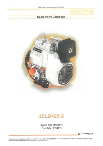 Lombardini Engine 25LD425-2 Parts Manual