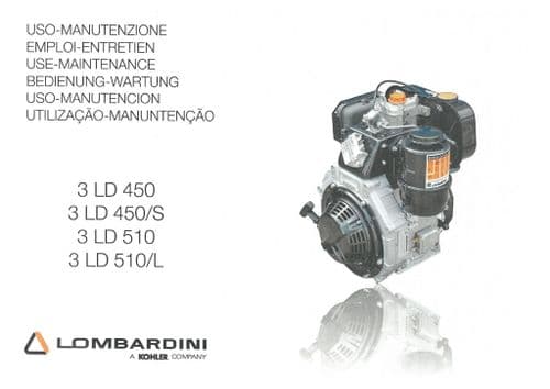 Lombardini Engine 3LD450 3LD450S 3LD510 3LD510L Operators Manual