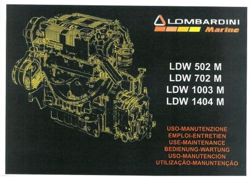 Lombardini Marine Engine LDW502M LDW702M LDW1003M LDW1404M Operators Manual LDW 502 702 1003 1404 M