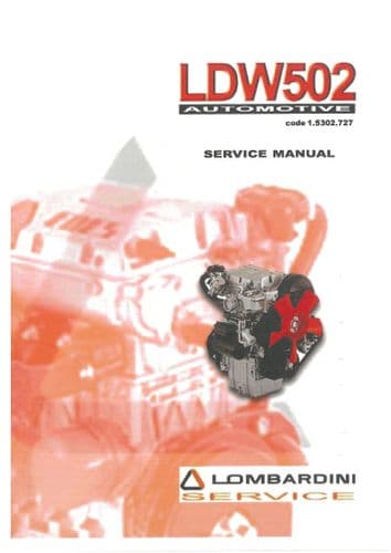 Lombardini Marine Engines LDW 502 Workshop Service Manual