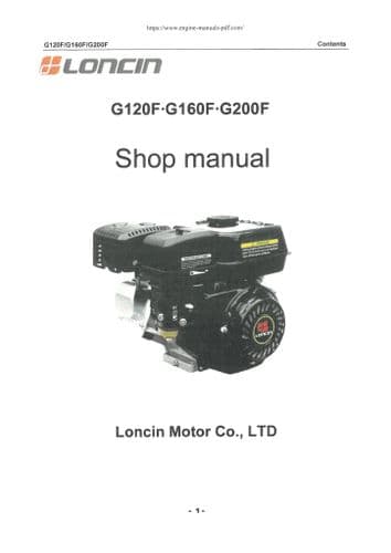 Loncin Engine G120F G160F G200F Workshop Service Manual