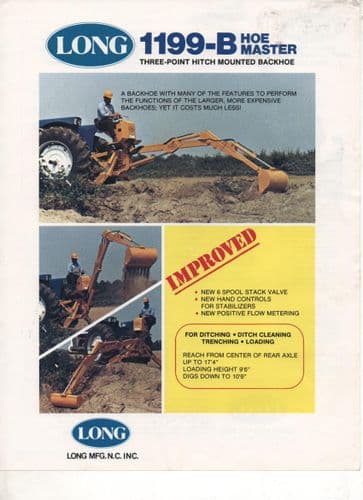 Long Backhoe Three-point Hitch Mounted - 1199-B Hoe Master Brochure