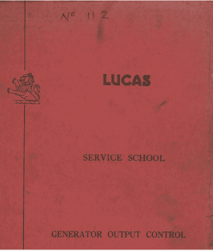 Lucas Generator Output Control Service Manual