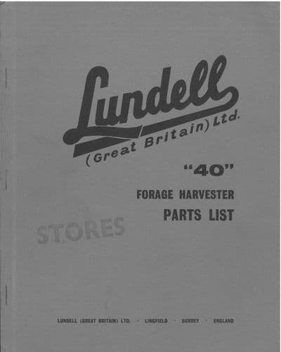 Lundell Forager 40 Parts Manual