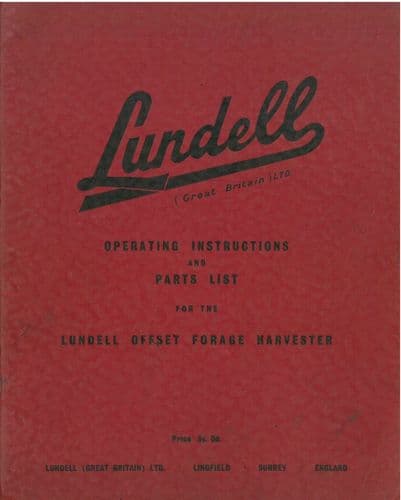 Lundell Forager Flail Model 60 Operators Manual & Parts List