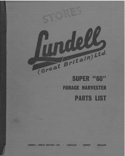 Lundell Forager Super 60 Parts Manual