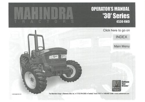 Mahindra Tractor 4530 4WD Operators Manual