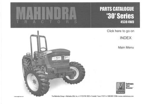Mahindra Tractor 4530 4WD Parts Manual