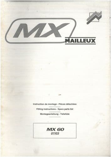 Mailleux Loader  MX60  - Parts Manual