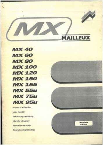 Mailleux Loader MXU6 MXU8 MXU10 MXU12  Operators Manual - ORIGINAL