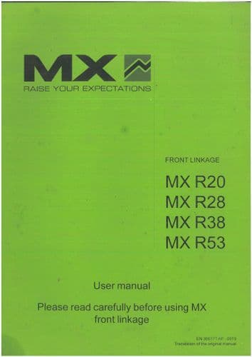 Mailleux MX Front Linkage R20 R28 R38 R53 Operators Manual