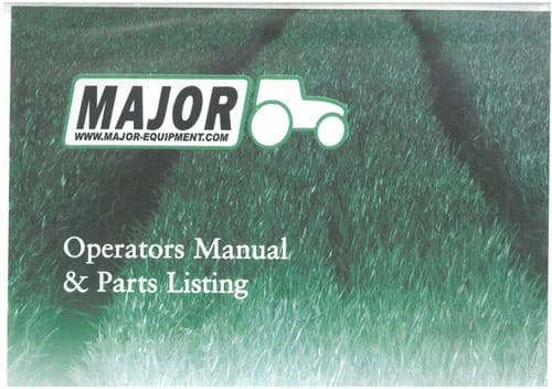 Major Pasture Toppers 9FTGDX 900SM 800SM Operators Manual with Parts List