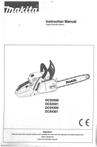 Makita Chainsaw DCS3500 DCS3501 DCS4300 DCS4301 Operators Manual