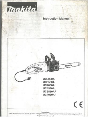 Makita Chainsaw UC3030A UC3530A UC4030A UC4530A UC3530AP UC4030AP Operators Manual