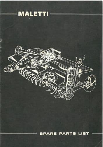 Maletti Rotary Harrow - Models P, M, B, G, PCV3, MCV3, BCV3, GCV3 Operators Manual with Parts List