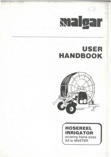 Malgar Hosereel Irrigator AA to Master Operators Manual