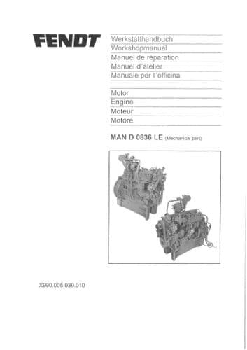 MAN Engine D0836LE for Favorit 916 920 924 926 Workshop Service Manual